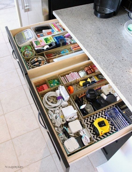 Declutter your home by organizing your junk drawers