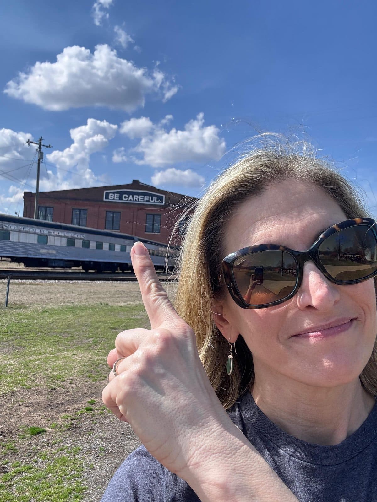 railroad safety sign North Carolina Transportation Museum Spencer NC