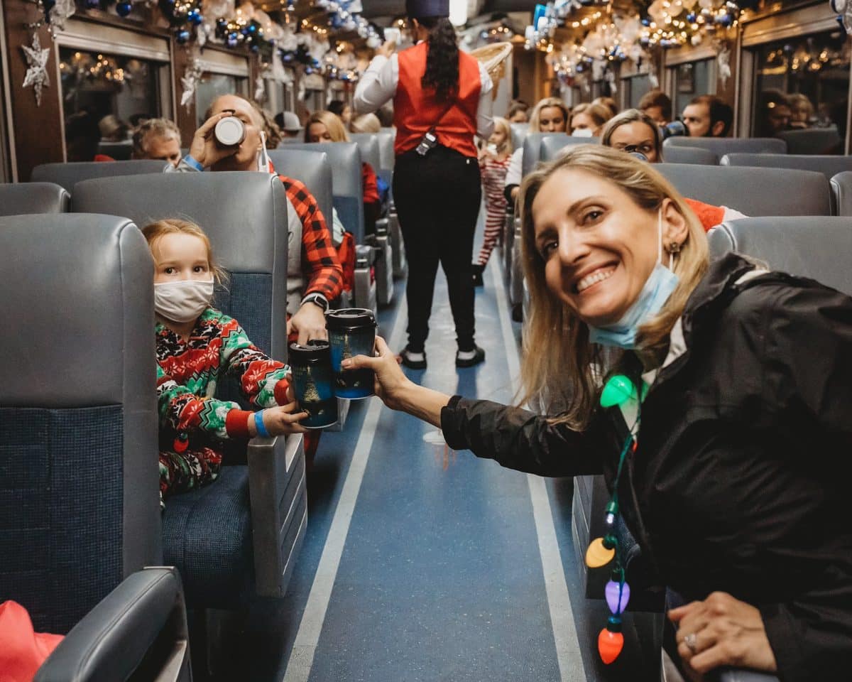 family Polar Express train ride near Charlotte NC holiday experience