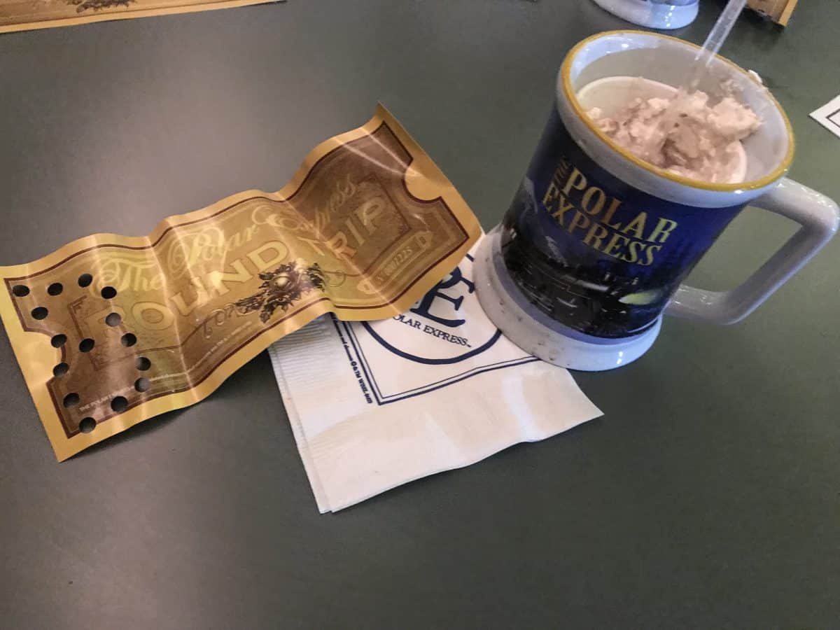 Polar Express North Carolina Transportation Museum hot chocolate golden ticket
