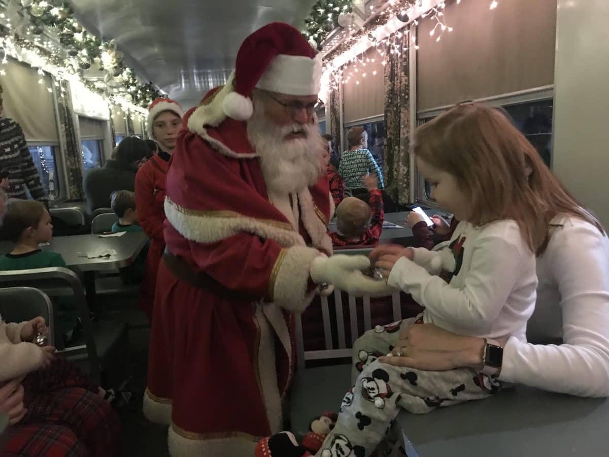 Santa Polar Express North Carolina Transportation Museum kids train ride
