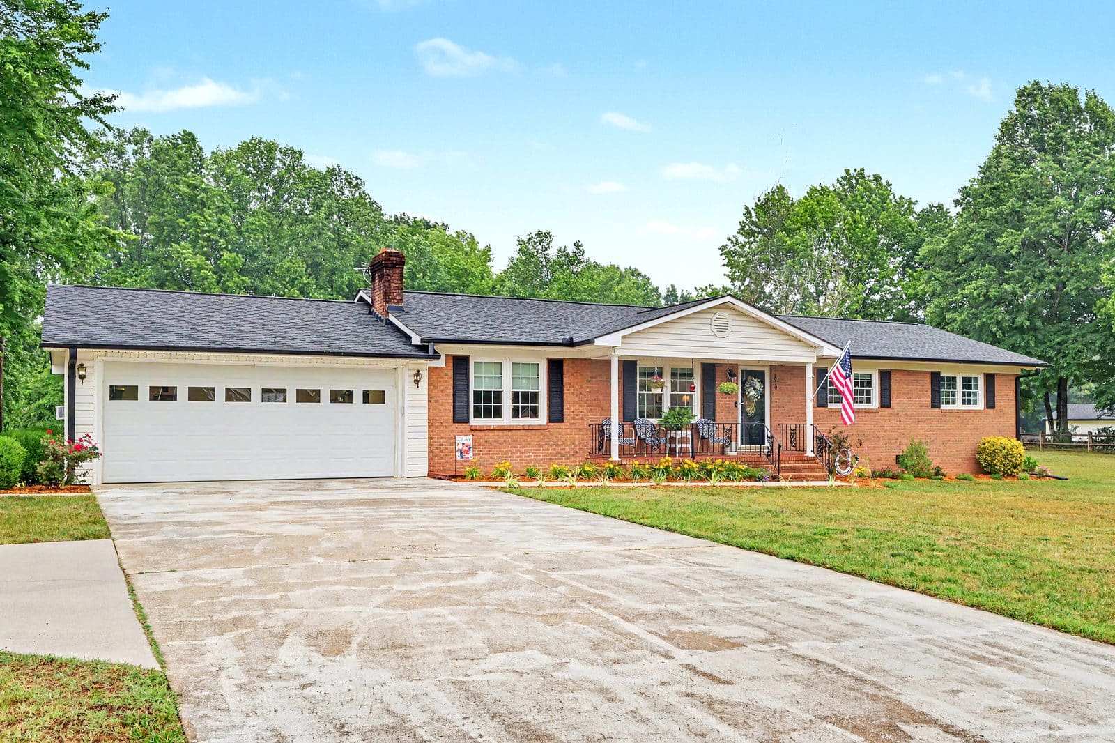 Front elevation of 1070 Legion Club Road Salisbury NC renovated ranch