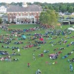 Crowd gathered on the lawn for a community event in Locust NC