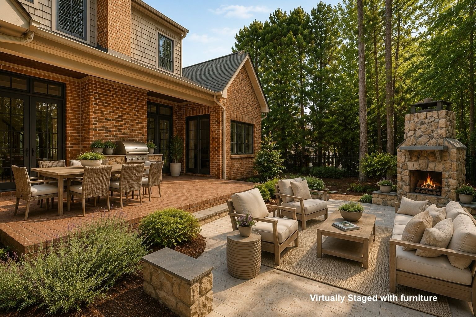 Built-in outdoor grill station and patio at 508 Hideaway Ridge Court Matthews NC