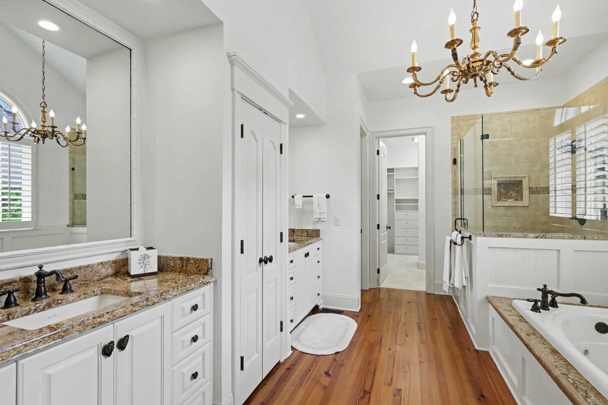 Jacuzzi tub in the primary spa bathroom at 508 Hideaway Ridge Court Matthews NC