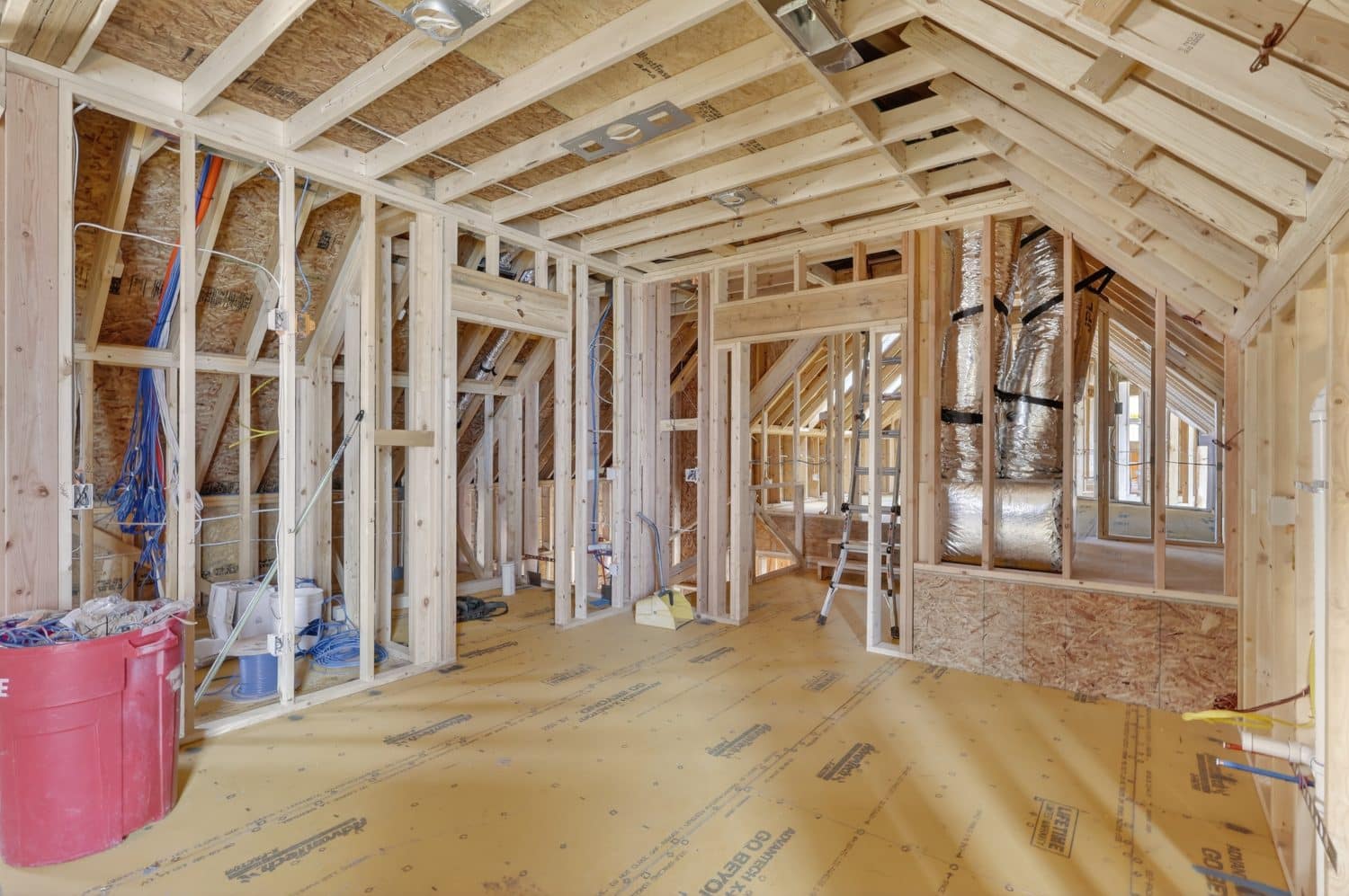 Finished bonus room in a new construction home